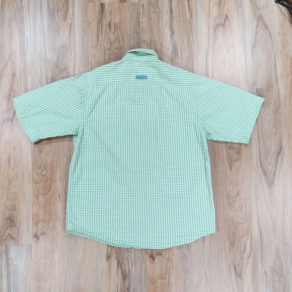 🧡U.S. Polo Assn Seafoam & Blue Plaid Short Sleeve Buttoned Shirt Medium - Picture 2 of 9